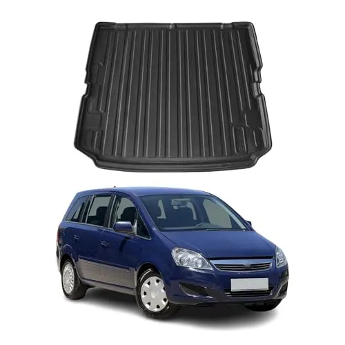 OMAC Kofferraummatte für Opel Zafira B (2005-2011) - Gummi TPE Schwarz - Fahrzeugspezifische Kofferraummatte aus wasserdichtem, rutschfestem Material, leicht zu reinigen und geruchlos. Ideal für optimalen Schutz und perfekten Sitz im Kofferraum.