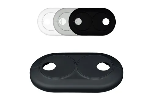 FUX Heizungsverkleidung Doppel Heizungsrohr Rosette, Rohrabstand variabel, Rohrabdeckung, Zubehör für Heizkörper, Abdeckungen Heizungsrohr