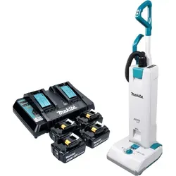 Makita DVC 560 PG4 Akku Staubsauger mit 4 Akkus - Kabelloser 36 V Staubsauger mit 5 l Behälter, leistungsstark und flexibel für alle Reinigungsaufgaben. Inklusive Fugendüse und HEPA-Filter für optimale Reinigungsergebnisse.