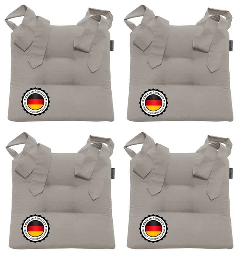 Bonvionn Stuhlkissen mit Schleifenband – Extra dick und bequem - Hochwertige Stuhlkissen (42cm x 46cm x 7cm) mit praktischen Schlaufen zur sicheren Befestigung. Der Baumwoll-Mischstoff sorgt für Formstabilität und hohen Sitzkomfort. Ideal für jeden Stuhl und in vielen Farben erhältlich.