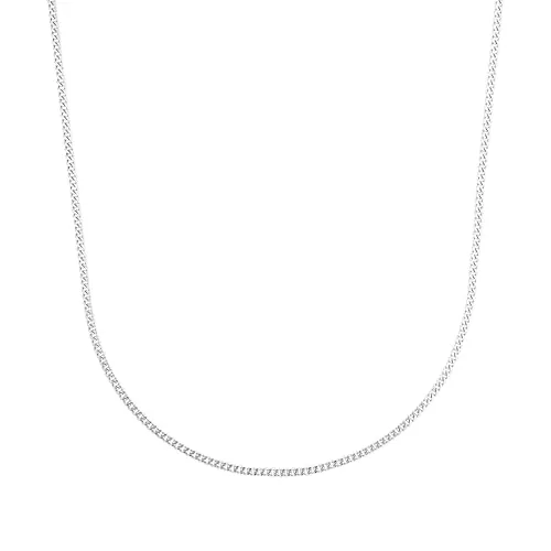 Amor Collier 925 Sterling Silber Unisex - Elegantes Halsschmuck für Damen und Herren - Ketten für Herren, 50 cm lange Panzerkette aus 925er Sterling Silber, kommt in einer stilvollen Schmuck Geschenk Box - ideal für besondere Anlässe.