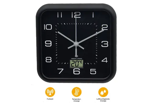 Miraval Funkwanduhr Funk-Badezimmeruhr mit Saugnäpfen