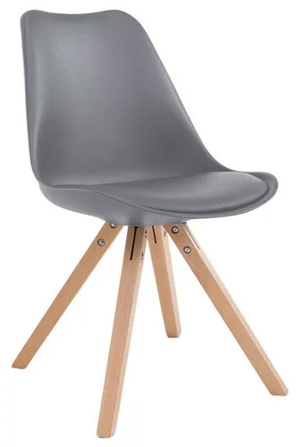 furnicato Besucherstuhl Toulouse Kunstleder grau 83x47,5x55,5 cm