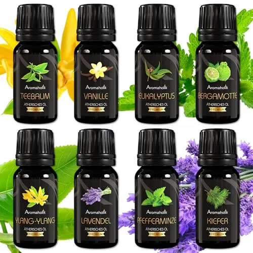 Aromatische Öle Set für die Aromatherapie – 100% natürlich
