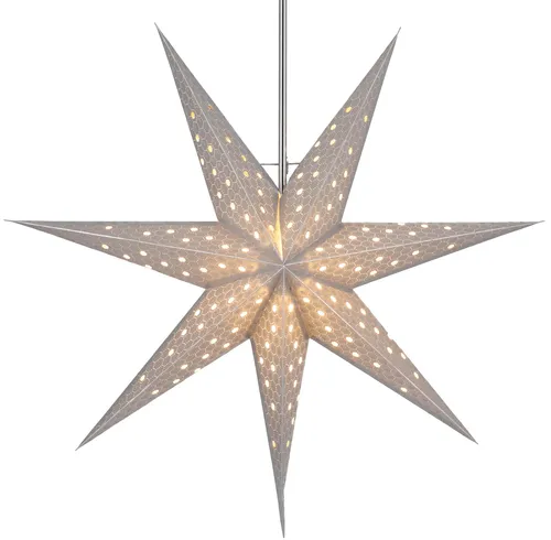 Faltbarer Advents Leucht Papierstern, Weihnachtsstern 60 cm - Lunara silver