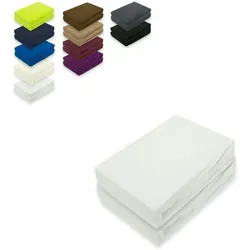 EXKLUSIV HEIMTEXTIL Frottee Spannbettlaken Doppelpack 90-100 x 200 cm - Spannbetttücher aus 80% Baumwolle, Öko-Tex zertifiziert, mit Rundumgummizug für perfekten Sitz und faltenfreie Oberfläche, ideal für Matratzen bis 25 cm Höhe.