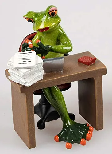Formano Deko Frosch für Home Office und Büro - Nussknacker in Form eines handbemalten Frosches, ideal als lustige Deko für Schreibtische und bringt gute Laune ins Arbeitsumfeld.
