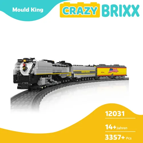 Mould King 12003 Dampflokomotive mit LED-Beleuchtung