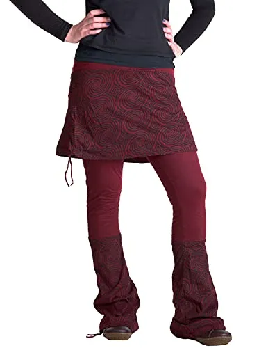 Vishes - Rock-Schlag-Hosen Kombination in Dunkelrot, Größe 38 - Stylische Hosen/Rock Kombination mit dehnbarem Bund. Lange Größe (112-114 cm) und praktische Hosentaschen. Ideal für Frühjahr, Sommer und Herbst - bequem und modisch!