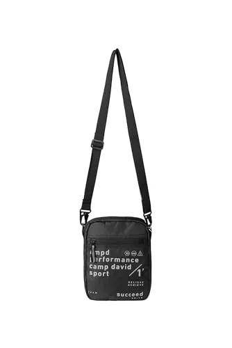 Camp David Herren Leichte Crossbody Bag mit reflektierendem Print Black, None