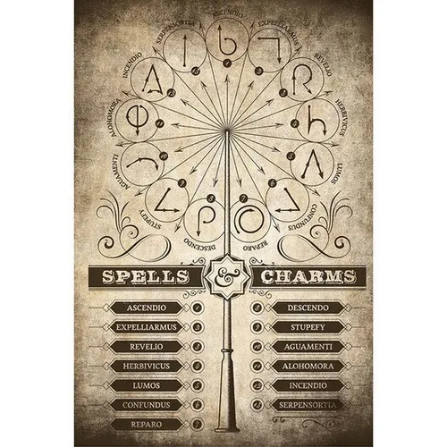 Poster HARRY POTTER - Spells & Charms - 61x91,5cm NEU 59858 ge