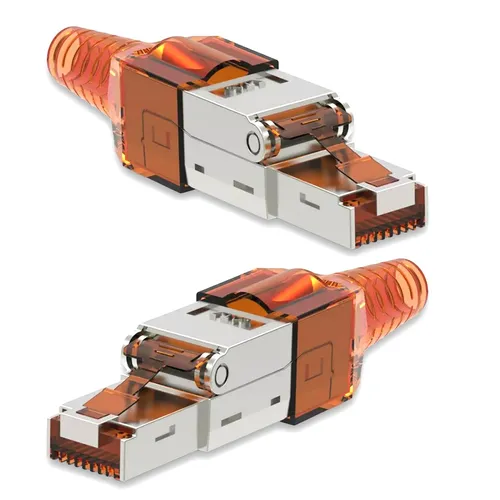 2x Netzwerkstecker CAT 7 Werkzeuglos RJ45 Netzwerk Metall Stecker Verlegekabel