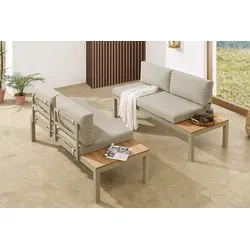 riess-ambiente Modulare Garten Sitzgruppe ORLANDO LOUNGE 240cm - Gartenmöbel-Set aus wetterfestem Aluminium mit bequemen Kissen für entspannte Stunden im Freien. Flexibel verstellbar, ideal für Balkon und Terrasse.