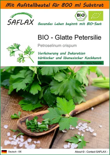 SAFLAX Kräutersamen SAFLAX - Garden in the bag - BIO - Glatte Petersilie