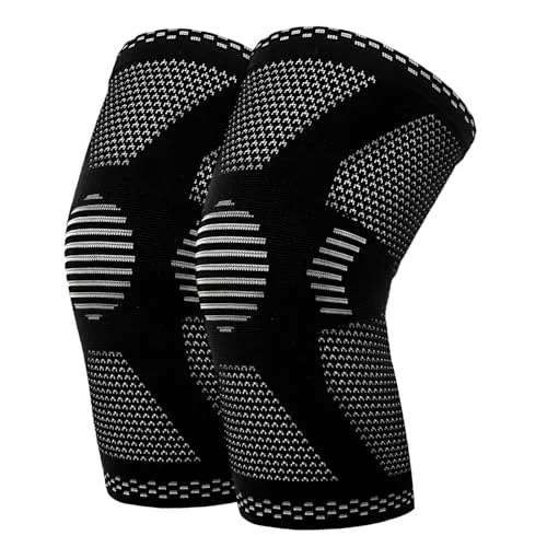 halercay Kniebandage Damen und Männer, Bandage Knie für Laufen, Wandern, Joggen, Sport, Volleyball,Bandage Knie zur Linderung von Knieschmerzen,unterstützt bei Bewegung,rutschfester Sitz(M)