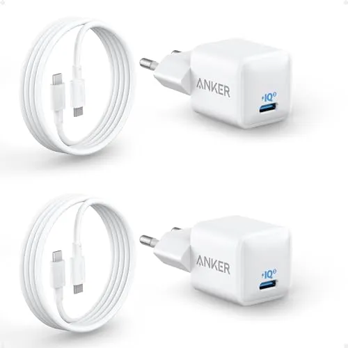 Anker 511 USB C Ladegerät 20W (Nano) - Tragbares 20W Schnellladegerät mit PIQ 3.0 Technologie für blitzschnelles Laden, ideal für unterwegs.