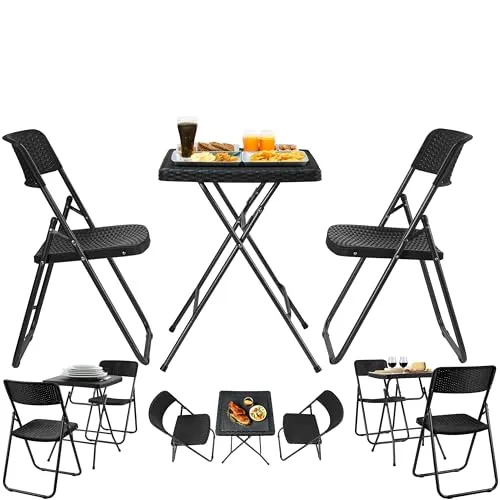 Ecosa EO-5080 Klappbares Gartentischset mit 2 Stühlen