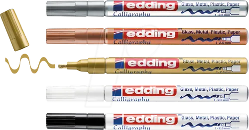 EDDING GLM753-5 - Glanzlackmarker, 1-2,5 mm, Kalligrafie, 5er-Set