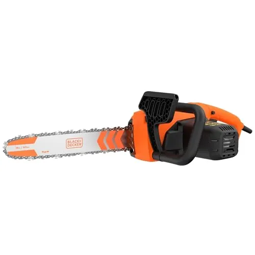Black & Decker BECS1835QS Kettensäge 1800 Watt - Elektrische Kettensäge mit 35 cm Schwertlänge, leistungsstark und ideal für präzise Schnitte im Garten.