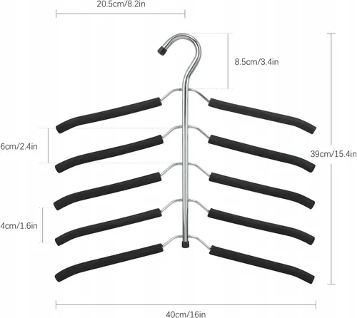 Raumsparbügel Mehrlagiger Antirutschbügel - Kleiderbügel aus Eisen und Kunststoff, mit 3 Ebenen für platzsparende Aufbewahrung und rutschfestem Design – ideal für optimales Kleidermanagement.