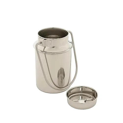 Edelstahl Milchkanne 1,5l - Vintage Design für Kaffee und Soßen - Geschirr: Robuste Edelstahl-Milchkanne mit 1,5 Litern Fassungsvermögen, ideal für praktische Nutzung und Dekoration. Korrosionsbeständig und vielseitig einsetzbar.