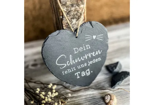 Spruchreif® Dekohänger Großes Schieferherz mit Gravur, Wanddeko