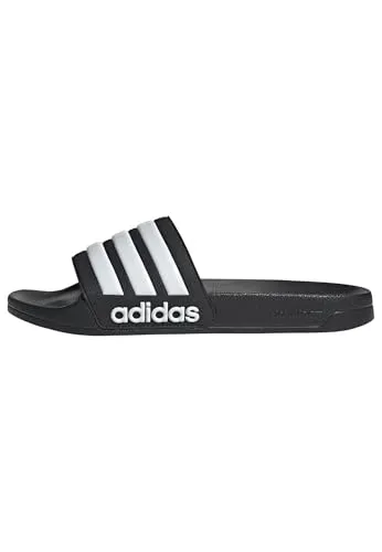 adidas Adilette Shower Sandalen - Schwarz - Größe 4 - Badeschuhe mit bequemem Fußbett, ideal für den Einsatz nach dem Schwimmen oder im Fitnessstudio.