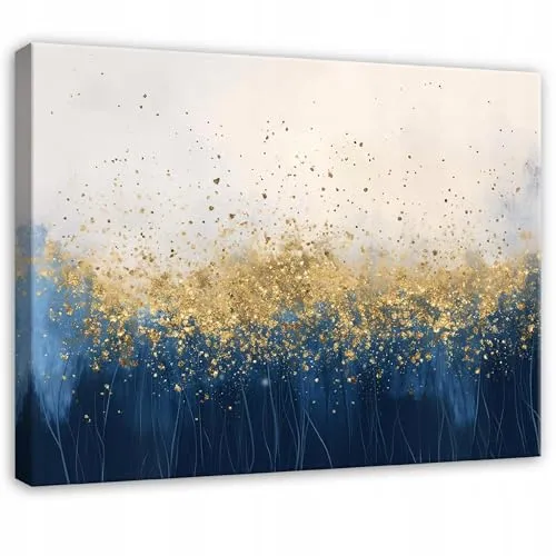 WallArena - Leinwand Bilder - Abstrakt - 100x70 cm Leinwandbilder - Bild auf leinwand - Wandbild XXL groß Wandbilder für Wohnzimmer Schlafzimmer Wohnzimmerbilder Modern kunstdruck - Landschaft Blau
