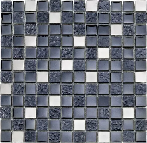 Mosaikfliese Rustica Maxi 30 x 30 cm in Schwarz - Elegante Mosaikfliese aus Glas, ideal für Innenräume. Perfekt für kreative Gestaltung und individuelle Akzente in jedem Raum.