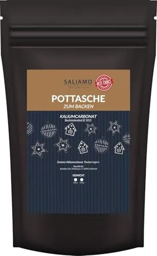 50g Pottasche zum Backen - Kaliumcarbonat E501 - als Backtriebmittel für Lebkuchen und zur Herstellung von Seife
