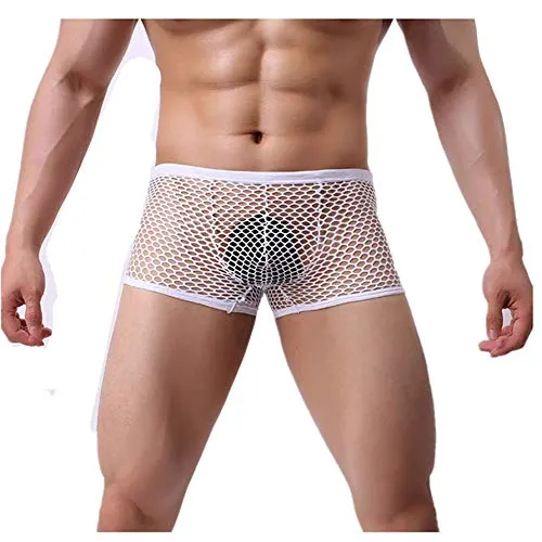 Kwelt Männer Transparent Mesh Herren Boxershort Briefs Ultrabequem Männer Unterwäsche Unterhose Slip Pants