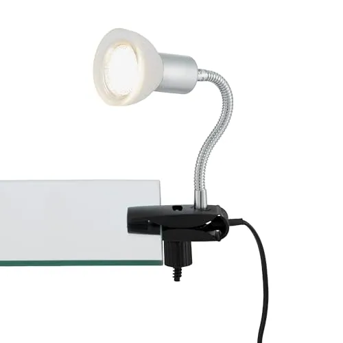 Briloner Leuchten Klemmspot LED-Klemmleuchte, 1 x GU10, titanfarbig/weiß 2989-016P