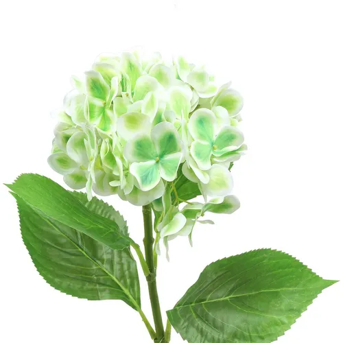 Hortensie künstlich Grün Weiß 68cm Hochzeit Deko Seidenblume
