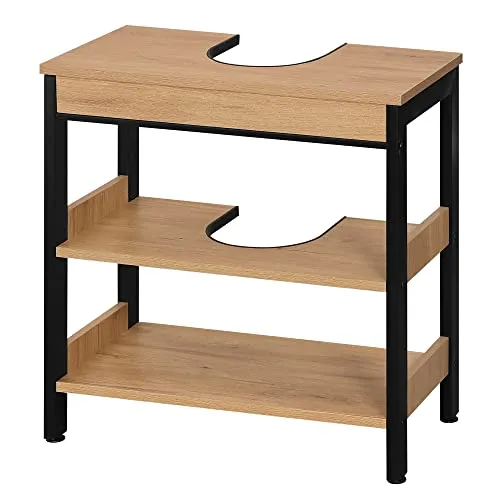 eSituro Waschbeckenunterschrank - Unterschrank Badschrank mit Siphonausschnitt, robustes E1-MDF und modernes Design für eine stilvolle und feuchtigkeitsbeständige Badezimmerlösung.