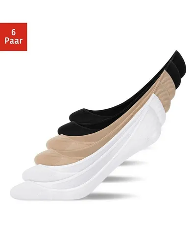 Snocks Füßlinge Damen & Herren - 6 Paar Bio-Baumwolle Sneakersocken - Sportsocken aus Bio-Baumwolle mit Silikonstreifen für perfekten Halt. Unsichtbar in jedem Schuh, weich und atmungsaktiv für den ganzen Tag Komfort.