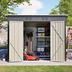 Geräteschuppen Metall Gartenhaus 4,63m³ mit Fundament