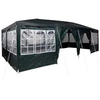 vidaXL Partyzelt mit 12 Seitenwänden in Grün 8x4 m PE - Pavillon für Outdoor-Events, geräumig für bis zu 12 Personen und wasserdicht. Ideal für Gartenpartys, einfach aufzubauen und bringt festliche Stimmung in jeden Außenbereich.