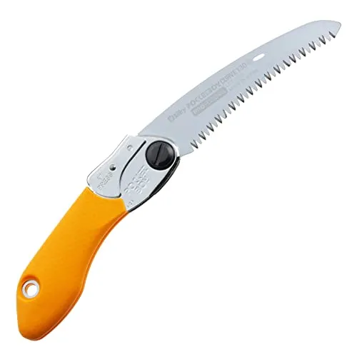 Silky Pocketboy Curve Klappsäge 130-8 - Klappbare Säge für präzise Schnitte in Nassholz, mit ergonomischem Aluminiumgriff und 130 mm Klingenlänge – ideal für Gartenarbeiten und Outdoor-Projekte.