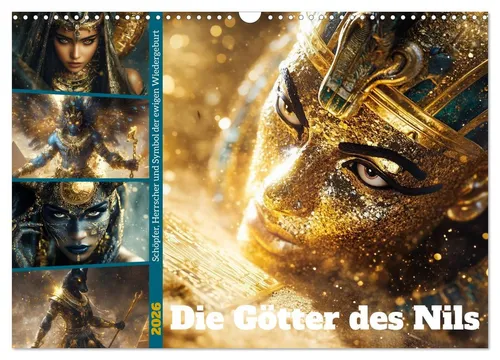 Die Götter des Nils Wandkalender 2026 DIN A3 - Entdecken Sie die faszinierende ägyptische Götterwelt mit diesem beeindruckenden Wandkalender. Ideal für Liebhaber von Belletristik und Reisen, bringt er mystische Motive in Ihr Zuhause.