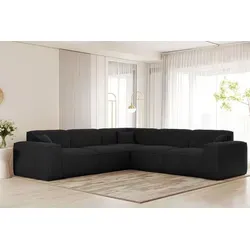 Ecksofa CELES PREMIUM in Stoff Sven Schwarz in schwarz von Fun Möbel