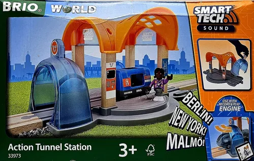 BRIO World Smart Tech Sound Bahnhof mit Action Tunnel von BRIO