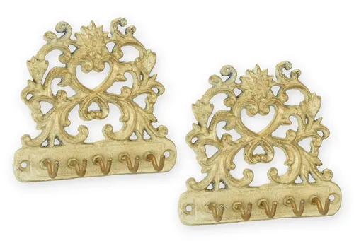 Aubaho Gusseiserne Schlüsselhalter im Retro Design - Stylische gusseiserne Schlüsselhalter im Retro Design, die Funktionalität und dekorativen Charme vereinen. Ideal für Flur oder Eingangsbereich – Ihre Schlüssel sind stets ordentlich verstaut!