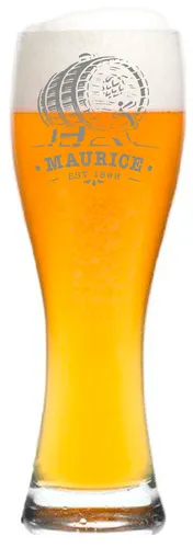 Weizenglas Gravur Geschenk mit Name Bierglas Geburtstag