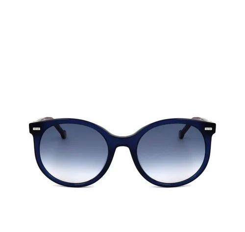 Carolina Herrera Damen Sonnenbrille CH0046S-WOI-56 – Rund, Blau Violett - Stylische Damen-Sonnenbrille mit 56 mm Linsenbreite, eleganter runder Form und 100 % UV-Schutz für perfekten Sonnenschutz. Ideal für modische Akzente.