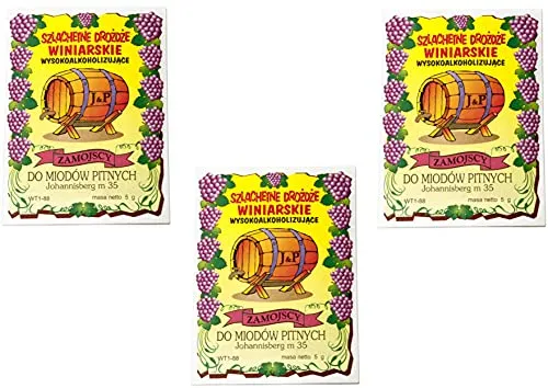 Weinhefe JOHANNISBERG für Honigweine 100% natürlisches Produkt Hefe Met HONIG HEFE Weinhefe Gärhefe 3 x