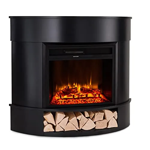 Klarstein Deko Elektrischer Kamin mit LED-Flammen - Elektrische Kamine: Realistische Flammenoptik mit energiesparender Heizung, Fernbedienung und Timer für eine gemütliche Atmosphäre ohne Rauch und Asche.