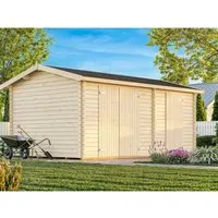 Gerätehaus Palmako Jari 14,5 m² - inkl. Fußboden - Gartenhaus mit Satteldach aus hochwertigem Holz, ideal für die Aufbewahrung von Gartengeräten und Möbeln, schafft Ordnung in Ihrem Garten.