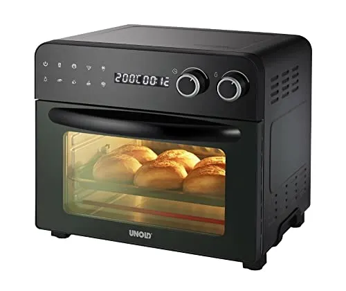 Unold Oven/Fryer Diamant Minibackofen 23l - Minibackofen mit 8 Automatikprogrammen, 3 Garebenen und energiesparendem hitzeisoliertem Gehäuse für perfekte Ergebnisse bei Pizza, Pommes & mehr.