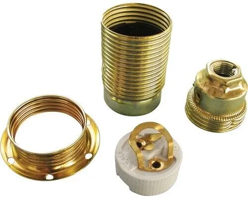 Lampenfassung E14 Metall mit Außengewinde messing