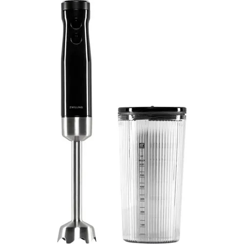 ZWILLING ENFINIGY Stabmixer Edelstahl - Mini-Standmixer mit 600-Watt-Motor und innovativer Winglet-Klinge für perfekte Pürierergebnisse. Inklusive 600 ml Messbecher, ideal für kreative Küchenideen!